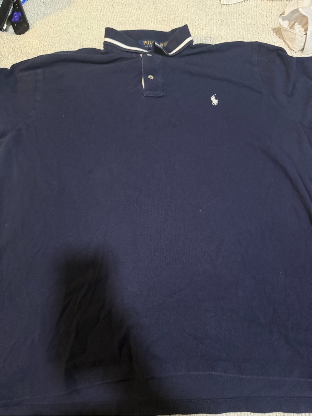 Ralph Lauren Navy Polo with White Tipping